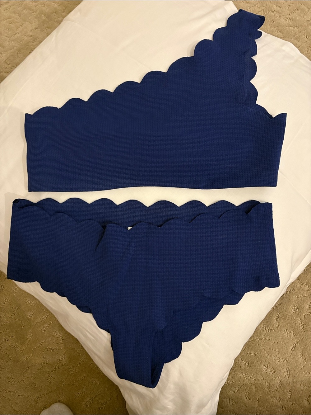 Marysia Swim Royal Blue Scalloped Bikini Set